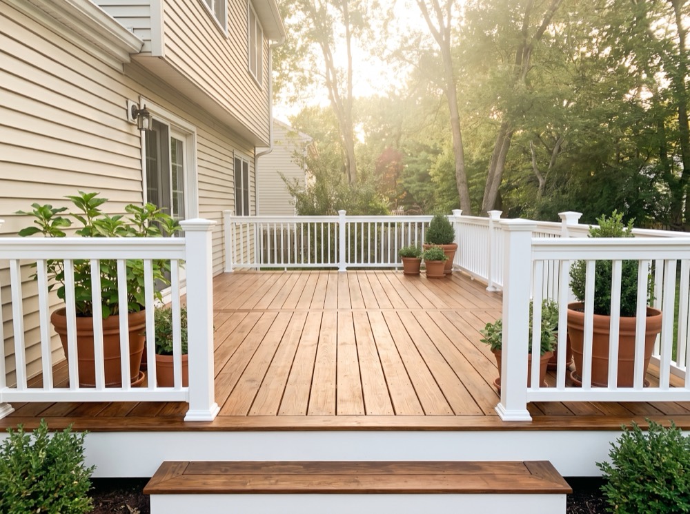 Restored deck and fresh exterior trim
