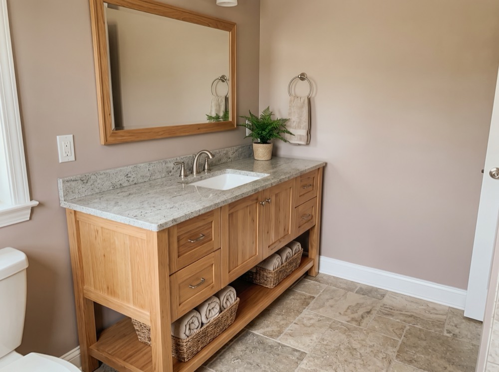 Updated bathroom with new fixtures